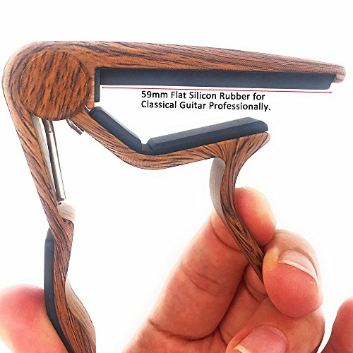 WiNGO Cejilla Guitarra Española Electricas Clásica Profesional Clasica Guitar Capo Ligero Aleación de Aluminio con 5 Púas de Guitarra.