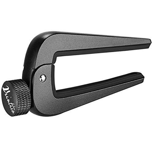 WINGO Cejilla Universal Capo para Guitarra de 6 o 12 Cuerdas, Española Electricas Clásica Electrica Acustica Clasica Folk Bajo instrumento, Negro.