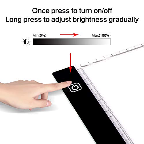 Winload Mesa de Luz Dibujo A4, 3,5 mm Delgado Copia de la Junta, Brillo Ajustable LED Tableta, Tableros de Dibujo LED Tracking Light Pad con cable USB para Artistas, Animación, Bocetos, Diseño, X-Ray