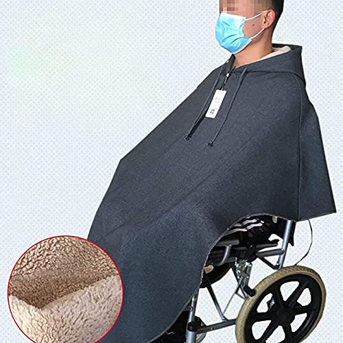 Winter Capa para Silla de Ruedas, Manta de Silla de Ruedas a Prueba de Viento de Felpa Gruesa cálida, tamaño Universal, Adecuada para Hombres y Mujeres (Size : XL)