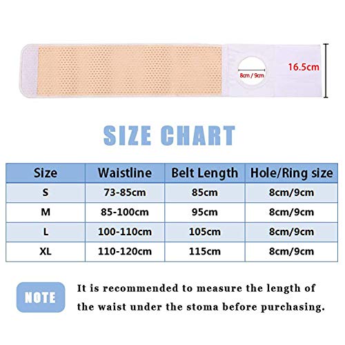 WLI Cinturón de Hernia de ostomía de Cintura, Faja ligante de estoma Abdominal, Banda de Apoyo de colostomía para prevenir la Hernia paraestomal,2pcs,XL(8cm)