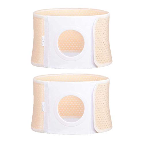 WLI Cinturón de Hernia de ostomía de Cintura, Faja ligante de estoma Abdominal, Banda de Apoyo de colostomía para prevenir la Hernia paraestomal,2pcs,XL(8cm)