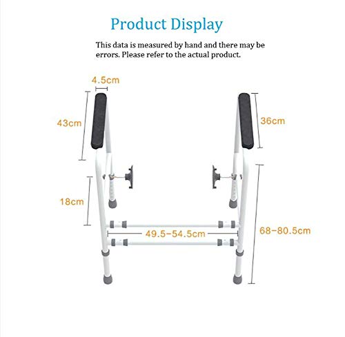 WLKQ Estructura Apoyo Inodoro, Reposabrazos auxiliares WC, Marcos de Seguridad para Inodoro en Suministros y Equipo médicos, Rieles De Seguridad Y Barras De Agarre para Adultos Mayores, Discapac