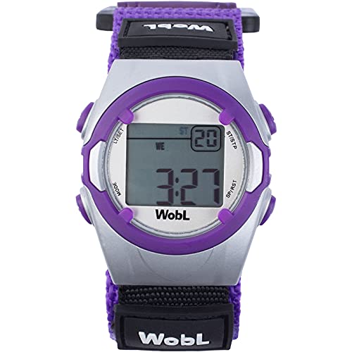 WobL Watch Morado - Reloj con 8 alarmas o vibraciones, recordatorio, para controlar el paso de ir al baño con WC