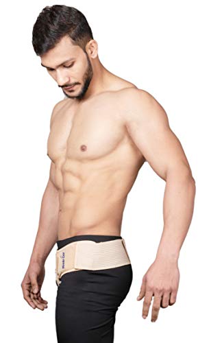 Wonder Care® - Cinturón de hernia inguinal para hombres para aliviar el dolor antes de la cirugía Para hernia doble inguinal o deportiva Braguero con 2 almohadillas de compresión removibles y correas ajustables en la ingle A-103