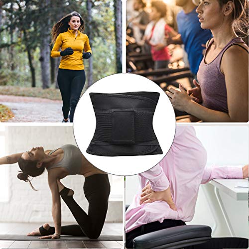 WOSTOO Cintura Entrenador Mujer y Hombre, Mujer Fajas Lumbar Adelgazantes Faja Cinturón Lumbar Abdominal Abdomen Doble Adjustable para Deporte Fitness - Negro