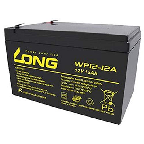 WSB Battery Batería de plomo WP12-12A, 12 V, 12 Ah, 4,8 mm, Faston Lead-Acid, compatible con LC-RA1212PG, LC-RA1212PG1, Exide Powerfit S312/12S, NP12-12, FG21202, NP12-12-WT, MP12, 6-FM-12 6-DZM-1 2.