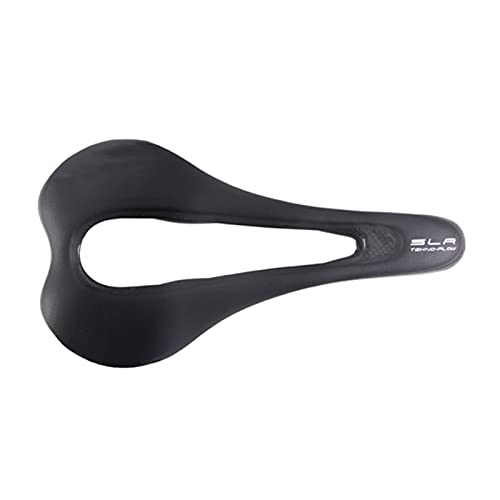 wuwu Fibra de Carbono ultraligidos Italia SLR Silla de Bicicleta de Carbono Completo MTB Carretera Bike Racing Cycling Sillín Negro Hollow Selle Asiento Abierto (Color : Black)