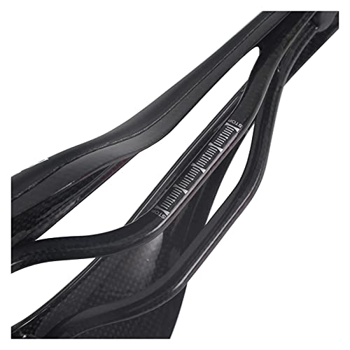 wuwu Fibra de Carbono ultraligidos Italia SLR Silla de Bicicleta de Carbono Completo MTB Carretera Bike Racing Cycling Sillín Negro Hollow Selle Asiento Abierto (Color : Black)