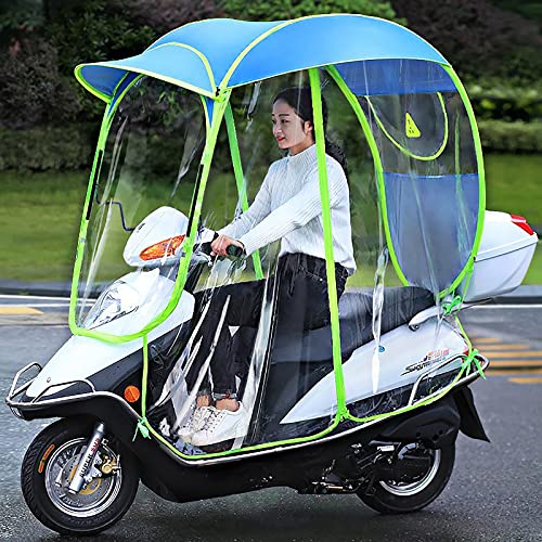 WYB Capota para Motocicleta eléctrica, Paraguas para Scooter Completamente Cerrado, Parasol y Cubierta para la Lluvia extraíbles y Cortinas Laterales extraíbles,B