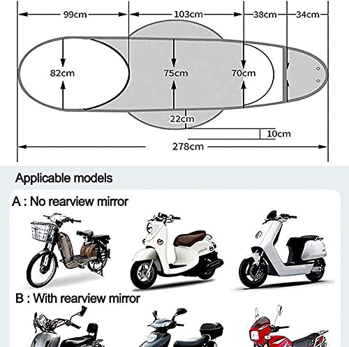 WYB Capota para Motocicleta eléctrica, Paraguas para Scooter Completamente Cerrado, Parasol y Cubierta para la Lluvia extraíbles y Cortinas Laterales extraíbles,B