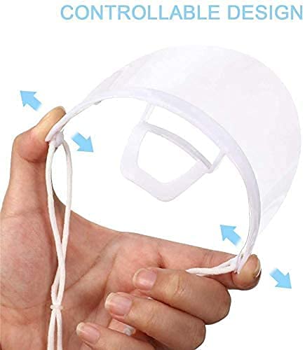 X10 Mascarillas Transparentes Homologadas Protectores faciales de plástico para la boca, viseras transparentes lavables y reutilizables para la boca y la barbilla, protección facial contra la saliva