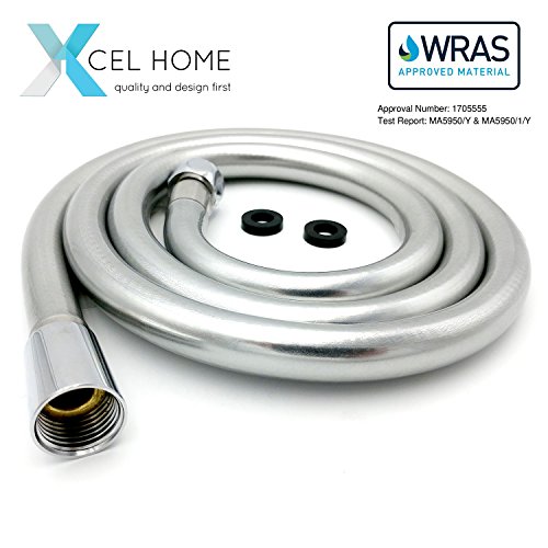 Xcel Home SH150-SIL Wras-Manguera de Ducha Flexible con Conector sólido (SNL), cromado