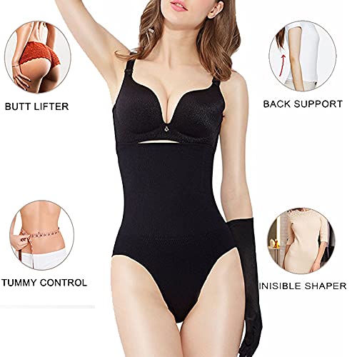 XDSP Cintura Alta Braguitas Moldeadora Fajas Reductoras, Body Shaper para Mujer Shapewear Faja Reductora Adelgazantes para Mujer (Black, L)