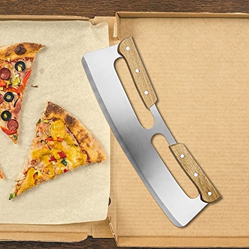 XGzhsa Cortador de pizza cortapizzas profesional cortador de pizza basculante de acero inoxidable con funda protectora ideal para pizza, pastelería, pan, masa