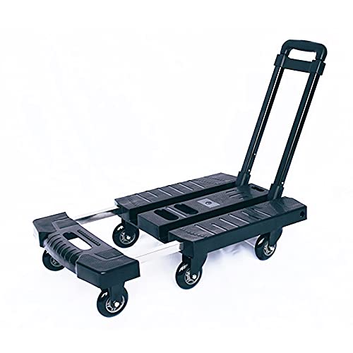 XIANGE100-SHOP Carretillas Camión de Mano Plegable 6 Ruedas Pequeño Carrito Carro con Mango Estirable para la Oficina en el hogar Equipaje de Viaje en Movimiento 330 Libras de Capacidad de Peso