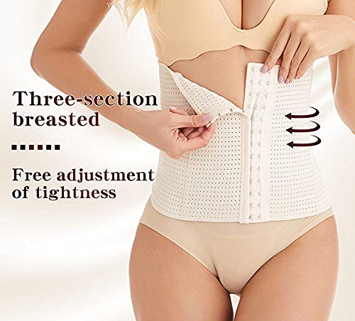 XINDUO Faja Reductora Moldeadora Cintura,Cinturón Adelgazante Hueco de plástico-Off White_XS,Entrenador de Cintura para Mujer Fajas