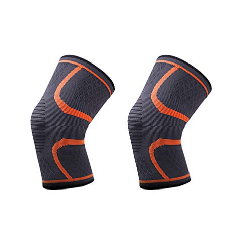 Xingkee Rodilleras 2 Paquetes Antideslizante Uniforme de presión Tejido Transpirable para Mujer y Hombre para Orange 2XL