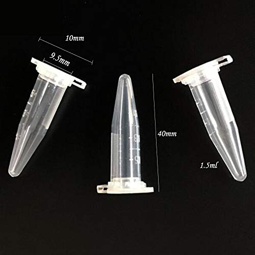 Xinlie 500 Piezas Tubos Eppendorf Recipientes de Reacción Cápsulas de Polímero Recipientes de Reacción de Tubo Centrífugocon doble Cierre Microtubos de Polipropileno Tapas de Gránulos con Tapa 1.5ml