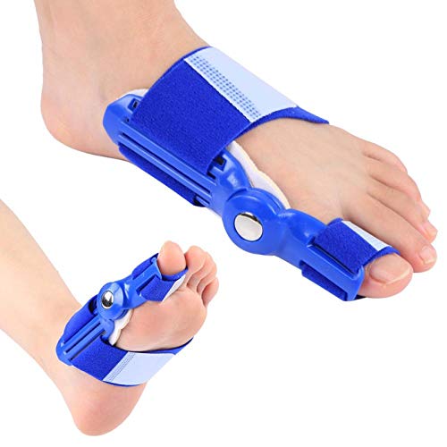 XINMYD Corrector de juanetes, 2 uds, Corrector de juanetes para Adultos, separadores de Dedos ortopédicos, Equipo de ortesis de Hallux Valgus para Uso diurno/Nocturno de la Mujer(Azul)