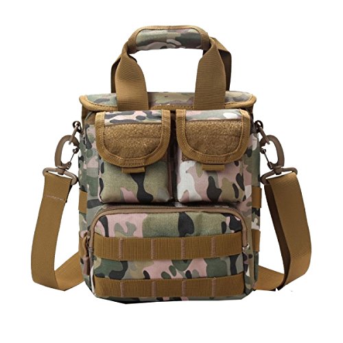 Xin.S Bolsa De Deportes De Moda Bolso De Hombro Tácticas De Camuflaje Portátil Bolso De Viaje Al Aire Libre Bolsa De Hombro De Tirón Senderismo Mochila Multi-funcional. Multicolor,Black-22*12*23cm