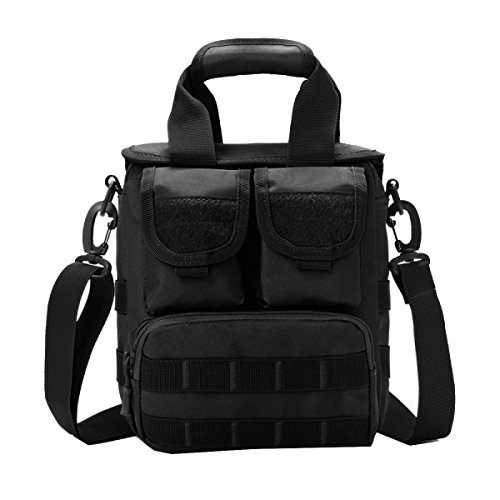 Xin.S Bolsa De Deportes De Moda Bolso De Hombro Tácticas De Camuflaje Portátil Bolso De Viaje Al Aire Libre Bolsa De Hombro De Tirón Senderismo Mochila Multi-funcional. Multicolor,Black-22*12*23cm