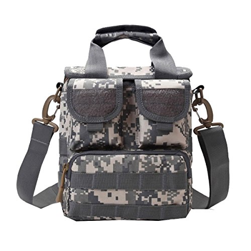 Xin.S Bolsa De Deportes De Moda Bolso De Hombro Tácticas De Camuflaje Portátil Bolso De Viaje Al Aire Libre Bolsa De Hombro De Tirón Senderismo Mochila Multi-funcional. Multicolor,Black-22*12*23cm