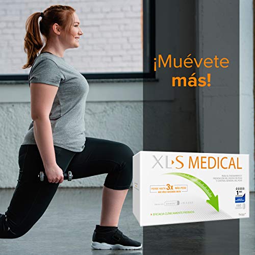 XL-S Medical Captagrasas para Perder Peso, Capta 28% de la Grasa Ingerida (1), Comprimidos para Adelgazar, 1 Mes de Tratamiento, 180 comprimidos