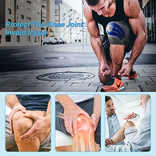 Xscoci 2PCS Rodilleras Deportivas,Rodilleras Deportivas Ajustables Para Meniscos y Ligamentos,Antideslizantes y Transpirables,Adecuadas Para Baloncesto,Voleibol,Correr,Ciclismo,Unisexo