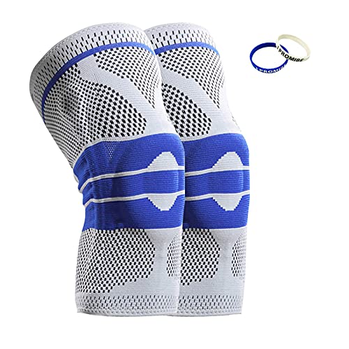 Xscoci 2PCS Rodilleras Deportivas,Rodilleras Deportivas Ajustables Para Meniscos y Ligamentos,Antideslizantes y Transpirables,Adecuadas Para Baloncesto,Voleibol,Correr,Ciclismo,Unisexo