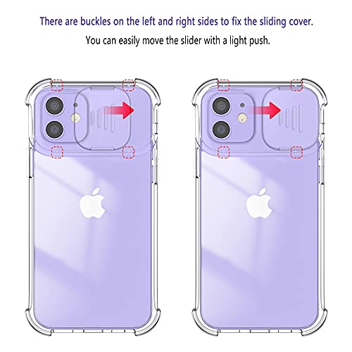 XTCASE Funda para iPhone 11, Protección de la Cámara Transparente Carcasa Cubierta de Cámara Deslizante Proteger Ultra-Fina Híbrida PC + TPU Anti-Choque Anti-arañazos