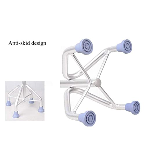 XUEPING Muletas, Muletas portátiles de 4 Patas de 4 Patas Ligeras retráctiles Caminante Antideslizante Adulto Adulto (Color : Silver)