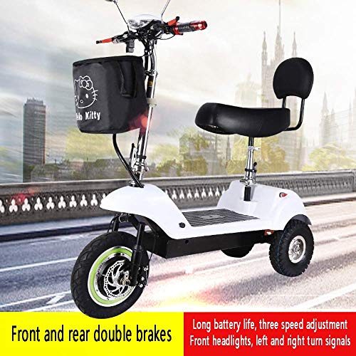 XYDDC Mini Scooter eléctrico Plegable portátil para Adultos/Ancianos Viajes de Placer Scooter eléctrico Plegable de Litio de la batería del Triciclo,D