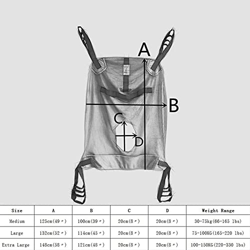 XYEJL Arnés Elevación Paciente Cuerpo Completo, Inturón De Transferencia Médica De Elevación, Gruas Personas Mayores, para EnfermeríA, Anciano,Discapacitado,Carga MáXima 230 Kg,XL