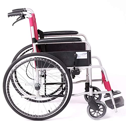 Y DWAYNE Excel Silla de Ruedas bariátrica Extra Ancha Silla de Viaje portátil Plegable Asiento de 24"de Ancho Longitud del Escritorio Brazos extraíbles, reposapiés abatibles Marco Cromado