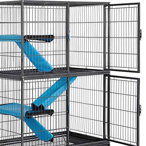 Yaheetech Grande Jaula Hamster con Ruedas Jaula Chinchilla Separados Jaula de Dos Pisos para Cobaya Hurones Casa para Ratoncillos Roedores 137x78x51cm