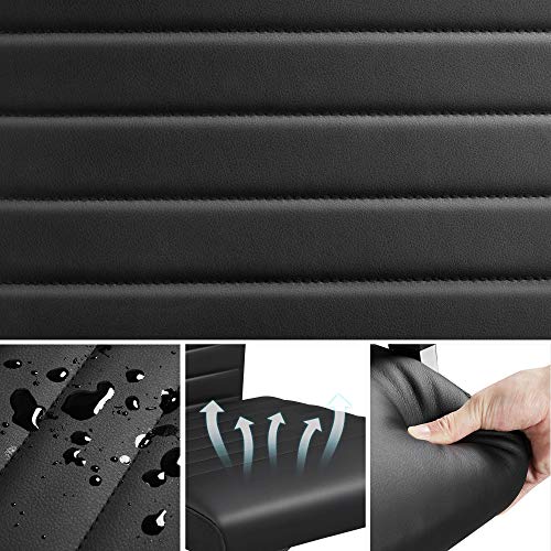 Yaheetech Silla Oficina Silla para Despacho Escritorio Silla Ergonomica con Ruedas Respaldo Alto Silla Piel Sintetica Negro