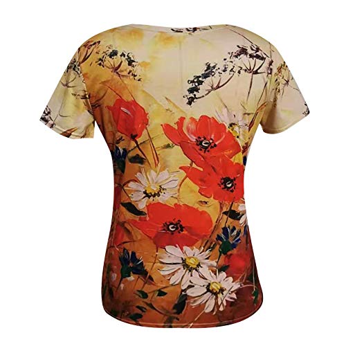 YANFANG Camiseta Talla Grande Mujer,Camiseta Suelta de Manga Corta con Estampado Sexy de Moda para Mujer