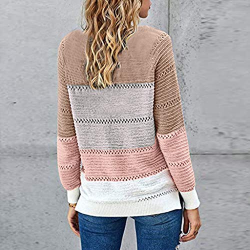 YANFANG Sudadera con Capucha para Mujer de Punto Invierno Casual de Color sólido con Cuello en v Manga Larga suéter Blusa Tops Sweatshirt Invierno