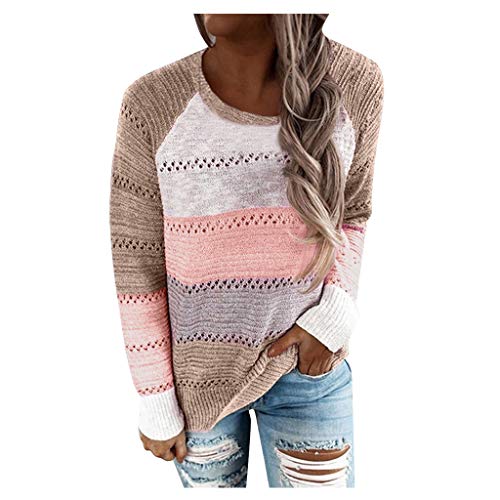 YANFANG Sudadera con Capucha para Mujer de Punto Invierno Casual de Color sólido con Cuello en v Manga Larga suéter Blusa Tops Sweatshirt Invierno