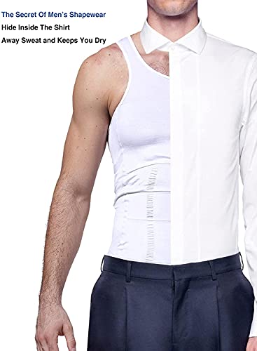 YCUEUST Hombre Camiseta Tirantes Faja Reductora Chaleco Ropa Interior Negro S