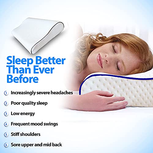 Yearol ® A1 Almohada Cervical viscoelástica. Diseño ortopédico para Evitar el Dolor de Cuello y Hombros. Ayuda a Dormir con sueño Profundo. Relleno de Espuma con Memoria. 50cm.