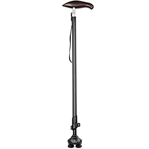 YHRJ Muletas caseras Antideslizantes para residencias de Ancianos, Bastón de Carbono Ligero con muñequera, Puede soportar 180 kg (Color : Black A, Size : 60-100cm)