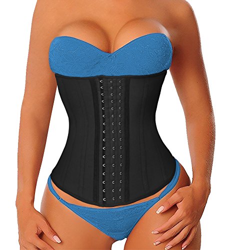 YIANNA Faja Reductora Mujer Largo Torso Waist Trainer Corset Reductor Fajas Colombianas Moldeadoras Lumbar Latex Negro, 110688 Size M