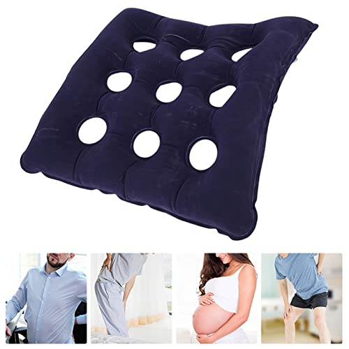 Yinhing Almohada para glúteos para el Cuidado de la Salud, Cojín antiescaras para Ancianos, Cojín Inflable para Silla, Almohada de Aire antiescaras, Almohada de Apoyo para la Espalda, Cojín (Azul2)