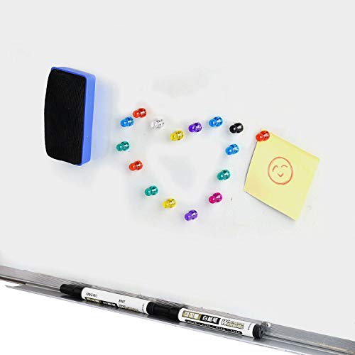 Yizhet 64Pcs Pin Imanes Magnético Chinchetas Imanes Neodimio Color Strong Imanes de Nevera Whiteboard Magnets Magnetic Push Pins para Pizarra, Oficina, Refrigerador, Mapa y Calendario(11 * 17mm)