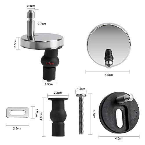 Yizhet Bisagras tapa wc bisagras de asiento con tornillos accesorios/Replacement Toilet Seat Hinges para Montar y Fijar Todas las Tapas de Inodoro Estándar (2 piezas)