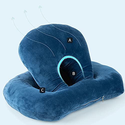 YLiansong-home Almohada de Viaje Office Siesta Almohada Almuerzo Rotura Almohada Niños Suele Sueño Almohada Mentir en la Almohada Soporte para el Cuello y la Cabeza (Color : Blue1, Tamaño : One-Size)