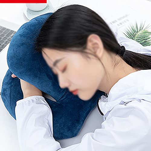 YLiansong-home Almohada de Viaje Office Siesta Almohada Almuerzo Rotura Almohada Niños Suele Sueño Almohada Mentir en la Almohada Soporte para el Cuello y la Cabeza (Color : Blue1, Tamaño : One-Size)