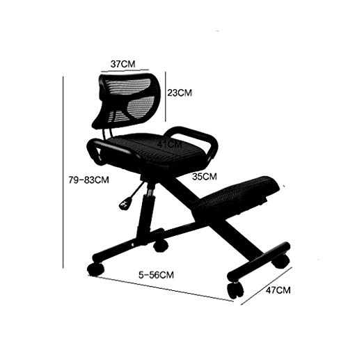 YLJYJ Sillas para arrodillarse Silla ergonómica de Oficina Silla postural con Ruedas con Respaldo y asa (Color: Rojo)